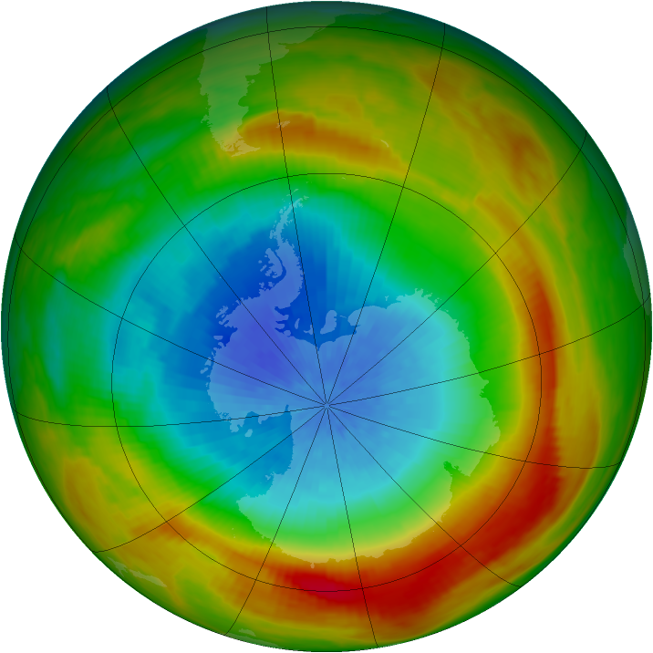 Antarctic ozone map for 12 October 1981